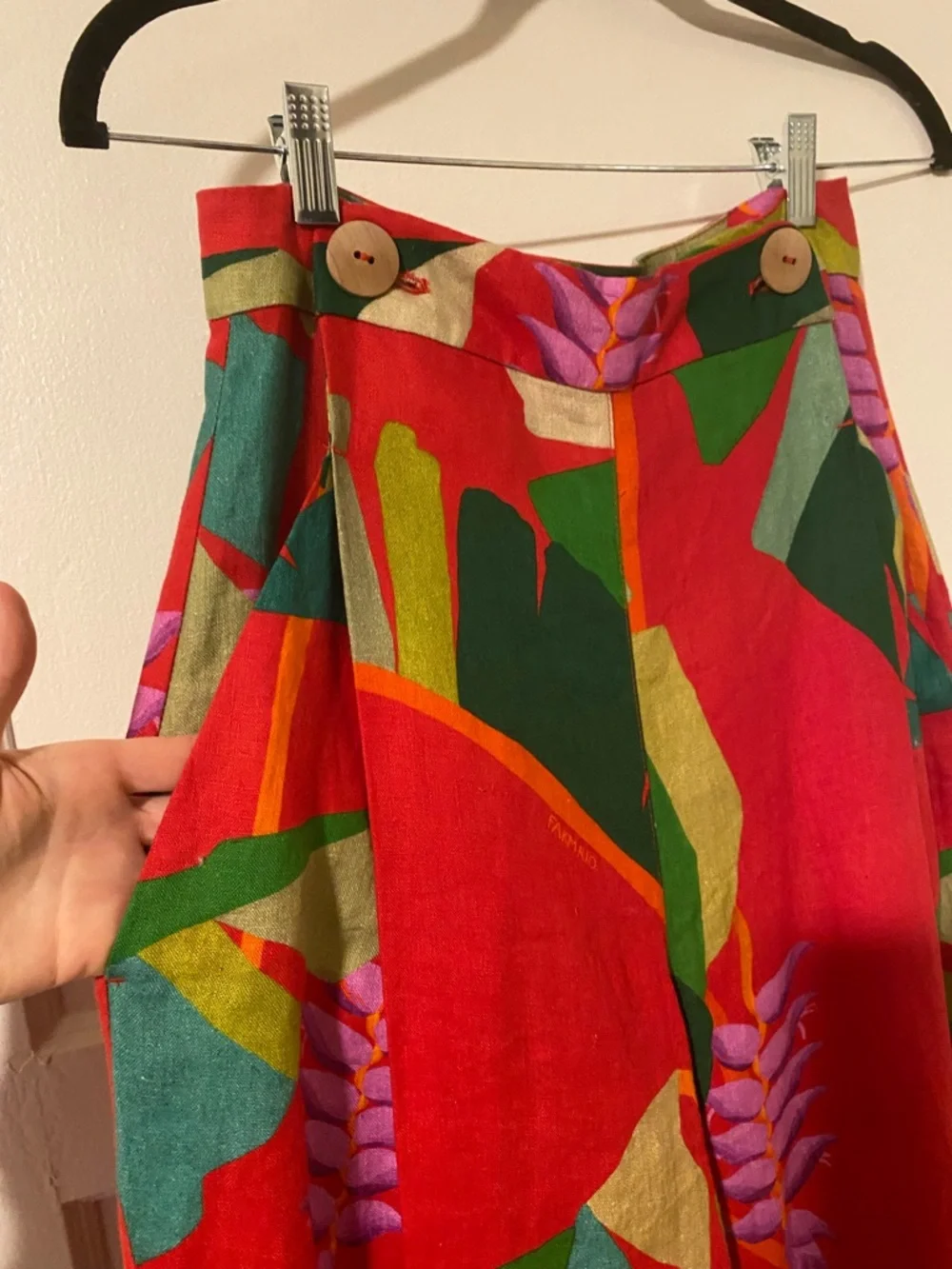 FARM Rio Heliconia Red Wide-Leg Tropical Print Pants - Picture 9 of 16